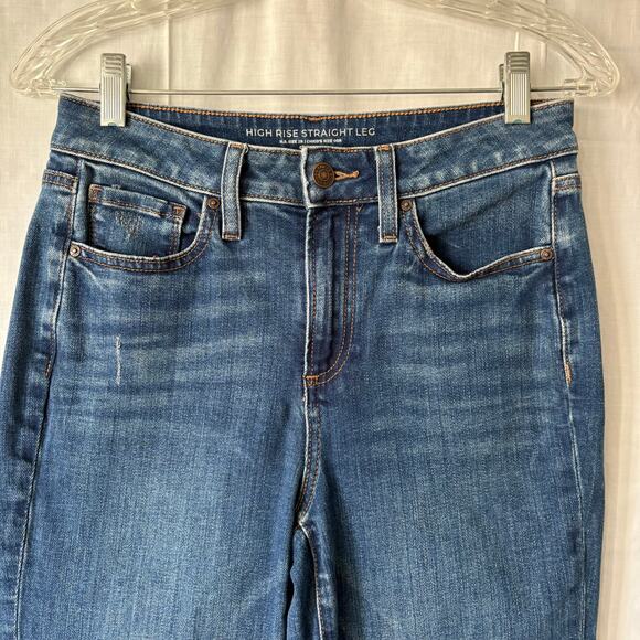 Chico's High Rise Straight Leg Denim Jeans Raw Hem Size 2R - Picture 7 of 7